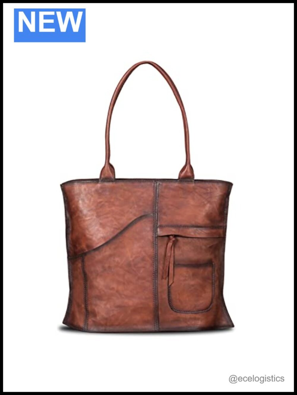 Genuine Leather Vintage Handmade Tote Shoulder Bag Top Handle Large Capacity